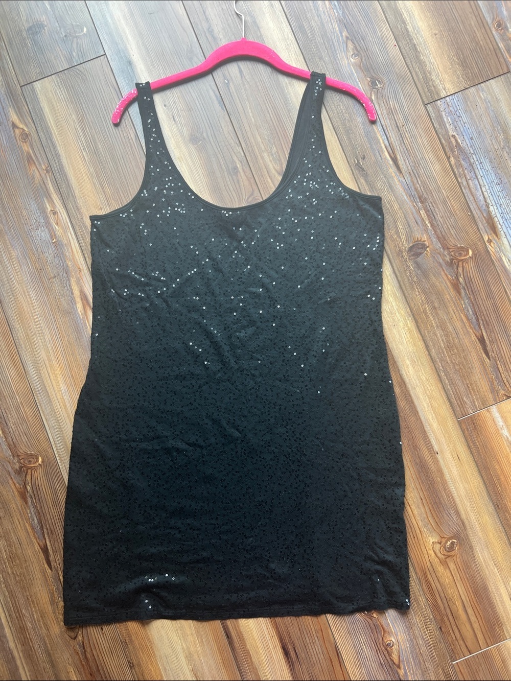 Express Black Sequin Tank Dress Large - Picture 5 of 9